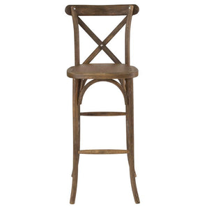 Antique Cross Back Barstool - UNQFurniture