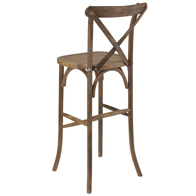 Antique Cross Back Barstool - UNQFurniture