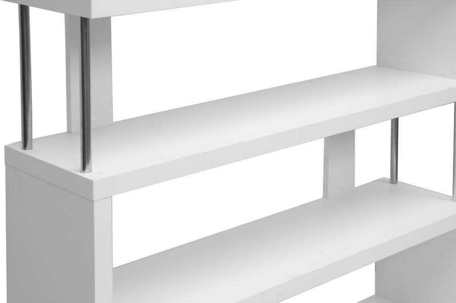 Baxton Studio Barnes White Three-Shelf Modern Bookcase