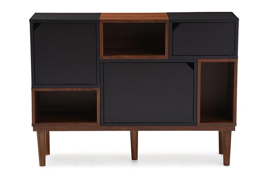 Baxton Studio Anderson Mid-century Retro Modern Oak and Espresso Wood Sideboard Storage Cabinet