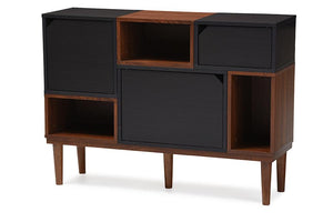 Baxton Studio Anderson Mid-century Retro Modern Oak and Espresso Wood Sideboard Storage Cabinet