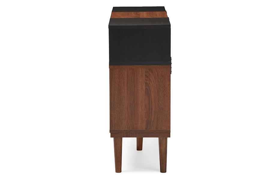 Baxton Studio Anderson Mid-century Retro Modern Oak and Espresso Wood Sideboard Storage Cabinet