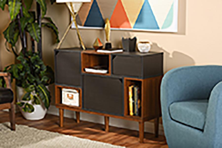 Baxton Studio Anderson Mid-century Retro Modern Oak and Espresso Wood Sideboard Storage Cabinet