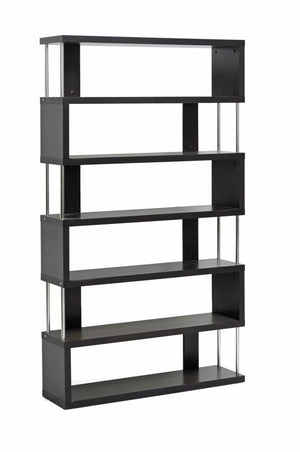 Baxton Studio Barnes Dark Brown Six-Shelf Modern Bookcase