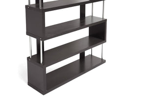 Baxton Studio Barnes Dark Brown Six-Shelf Modern Bookcase