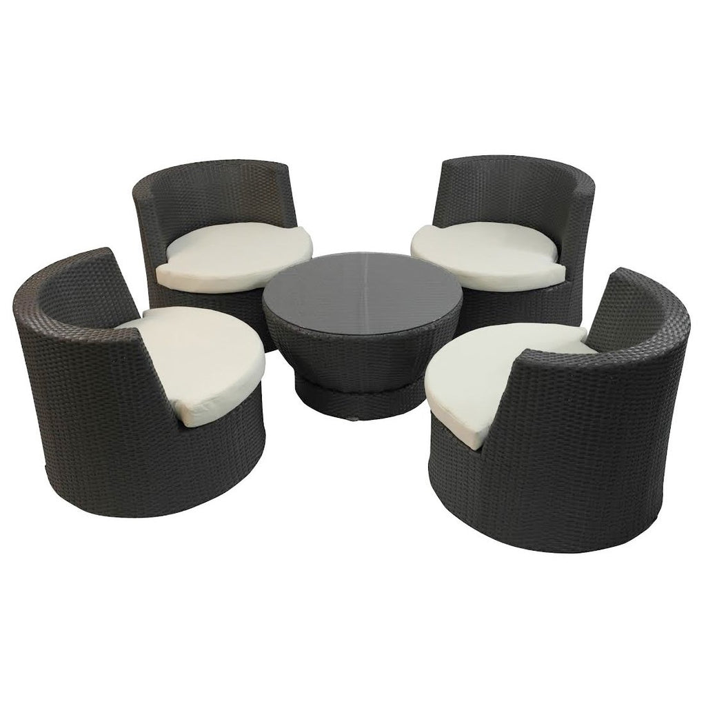 Feruci - 4-Piece Lounge Chair Stackable Tower w/ Coffee Table - UNQFurniture