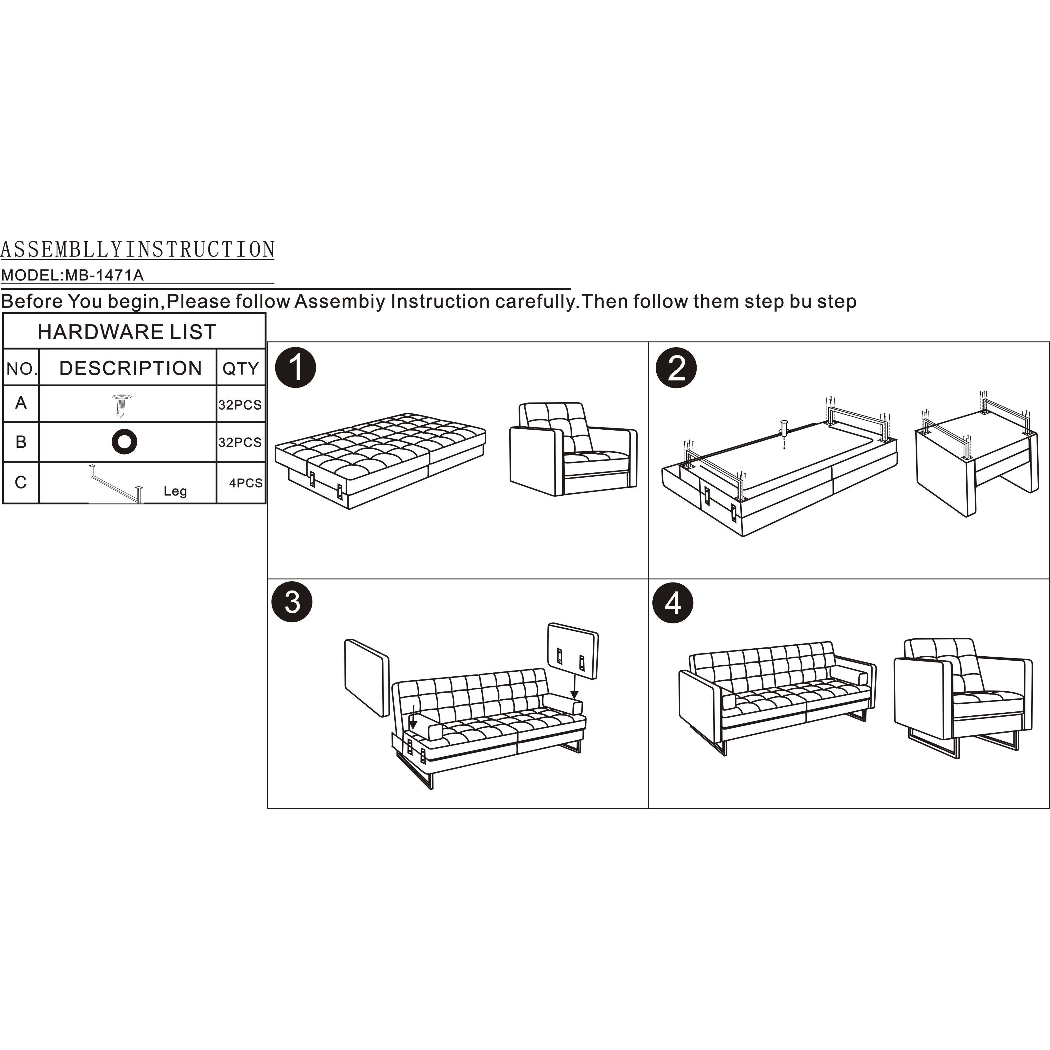 Whiteline Modern Living - Giovanni Sofa Bed - UNQFurniture