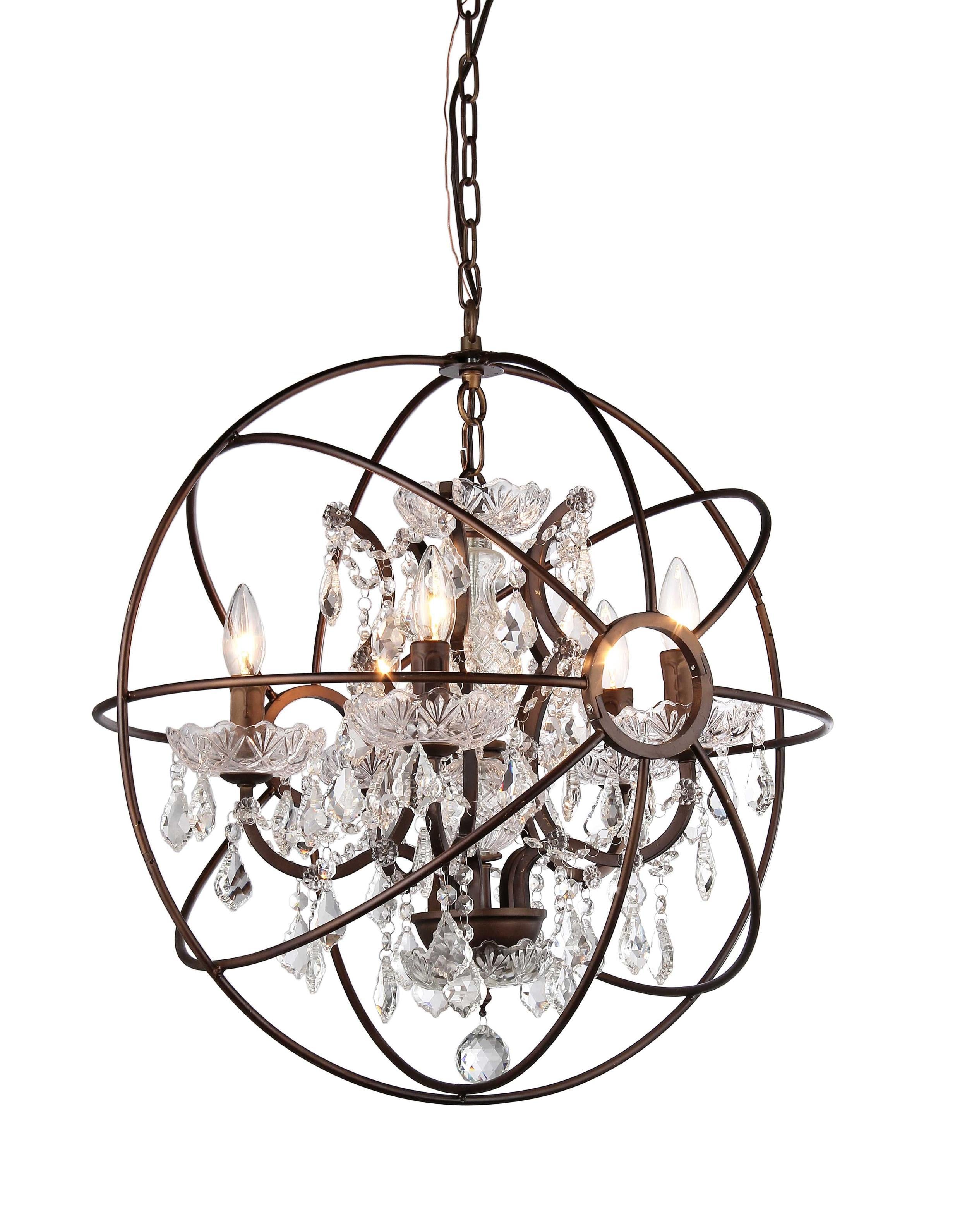 Warehouse of Tiffany Planetshaker Antique Bronze Spherical Chandelier