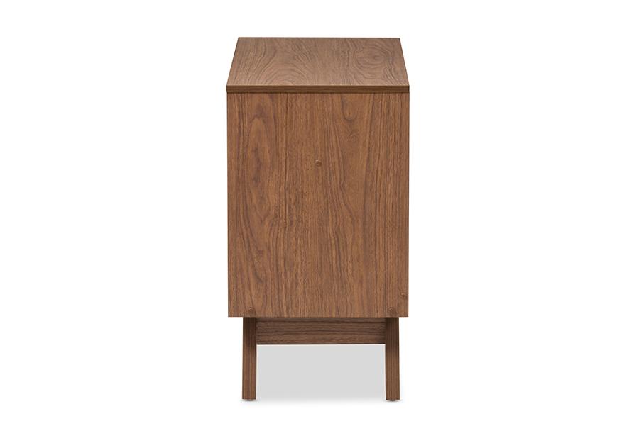 Baxton Studio Hildon Mid-Century Modern White and Walnut Wood 3-Drawer Storage Chest