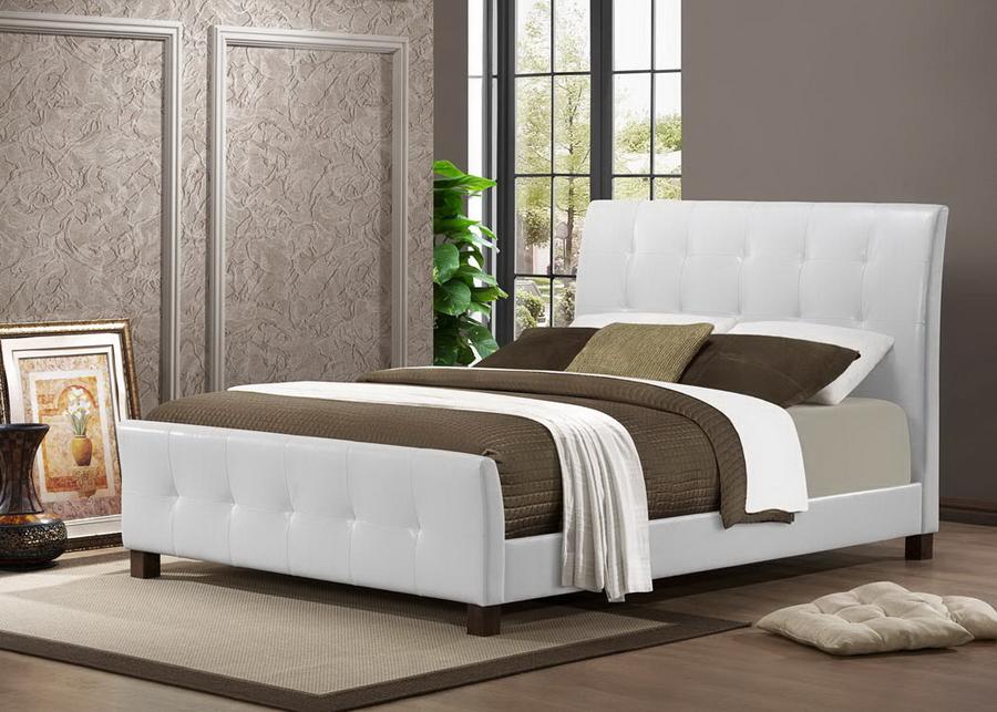 Baxton Studio Amara White Modern Bed - Queen Size