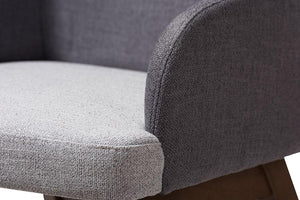 Baxton Studio Monte Mid-Century Modern Two-Tone Grey Fabric Armchair (Set of 2)