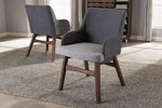 Baxton Studio Monte Mid-Century Modern Two-Tone Grey Fabric Armchair (Set of 2)