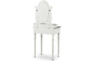 Baxton Studio Anjou Traditional French Accent Dressing Table with Mirror