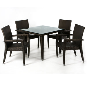 5-Piece Rattan Patio Table Set