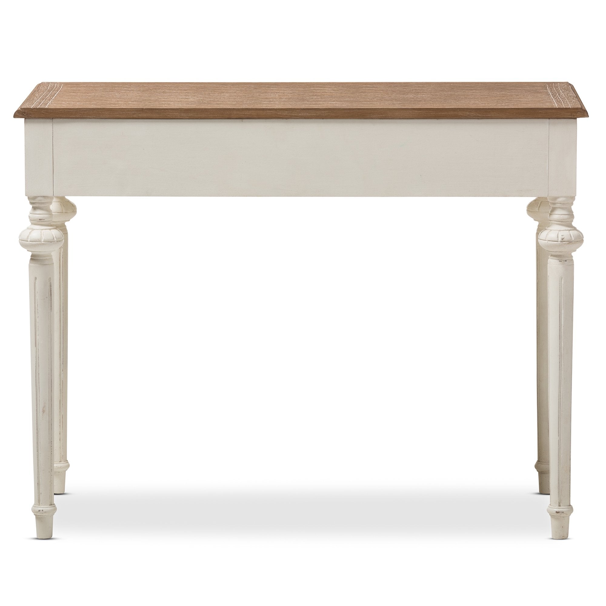 Baxton Studio Marquetterie French Provincial Weathered Oak and Whitewash Writing Desk