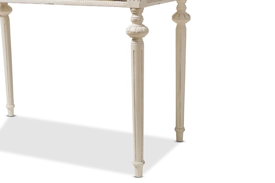 Baxton Studio Marquetterie French Provincial Weathered Oak and Whitewash Writing Desk