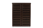 Baxton Studio Adalwin Modern and Contemporary 2-Door Dark Brown Wooden Entryway Shoes Storage Cabinet