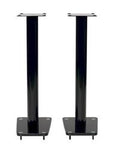 32" Tempered glass & metal speaker stand in Gloss Black finish. Sold as pair