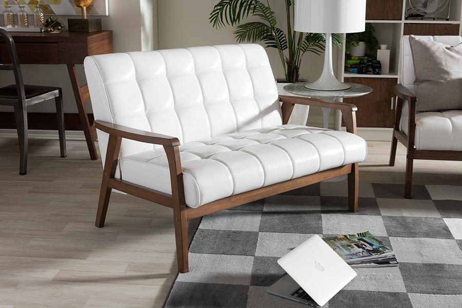 Baxton Studio Baxton Studio Mid-Century Masterpieces Loveseat - White