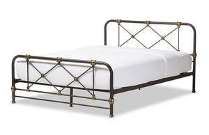 Baxton Studio Beatrice Modern And Contemporary Stippled Black Finished Metal Queen Size Platform Bed