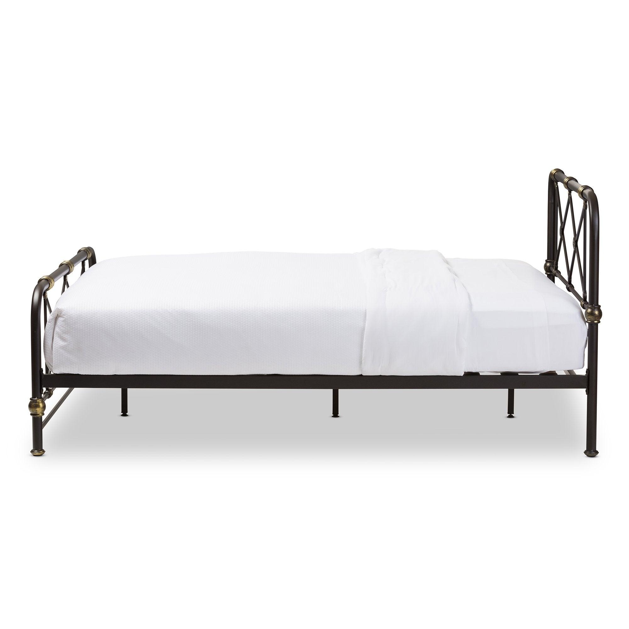 Baxton Studio Beatrice Modern And Contemporary Stippled Black Finished Metal Queen Size Platform Bed