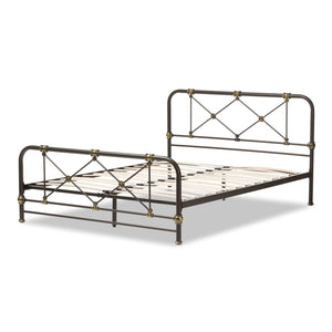 Baxton Studio Beatrice Modern And Contemporary Stippled Black Finished Metal Queen Size Platform Bed