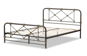 Baxton Studio Beatrice Modern And Contemporary Stippled Black Finished Metal Queen Size Platform Bed