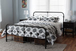 Baxton Studio Celeste Vintage Industrial Black Finished Metal Queen Size Platform Bed