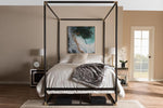 Baxton Studio Eva Vintage Industrial Black Finished Metal Canopy Queen Bed