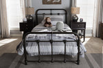 Baxton Studio Mandy Vintage Industrial Black Finished Metal Twin Size Platform Bed