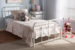 Baxton Studio Mandy Vintage Industrial White Finished Metal Twin Size Platform Bed