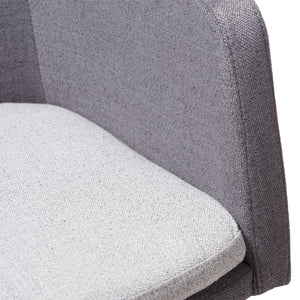 Baxton Studio Vera Mid-Century Modern Two-Tone Grey Fabric Lounge Chair (Set of 2)