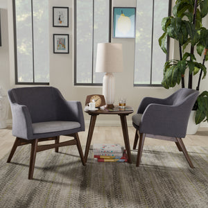 Baxton Studio Vera Mid-Century Modern 3-Piece Lounge Chair and Side Table Set