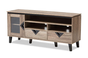 Baxton Studio Cardiff Modern and Contemporary Light Brown Wood 55-Inch TV Stand