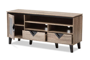 Baxton Studio Cardiff Modern and Contemporary Light Brown Wood 55-Inch TV Stand