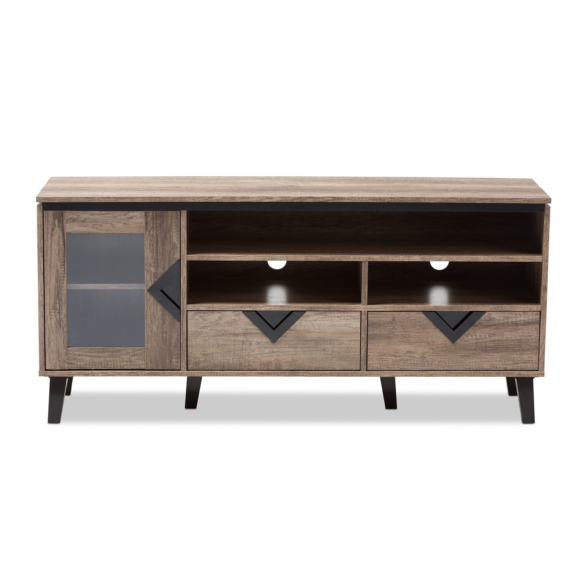 Baxton Studio Cardiff Modern and Contemporary Light Brown Wood 55-Inch TV Stand