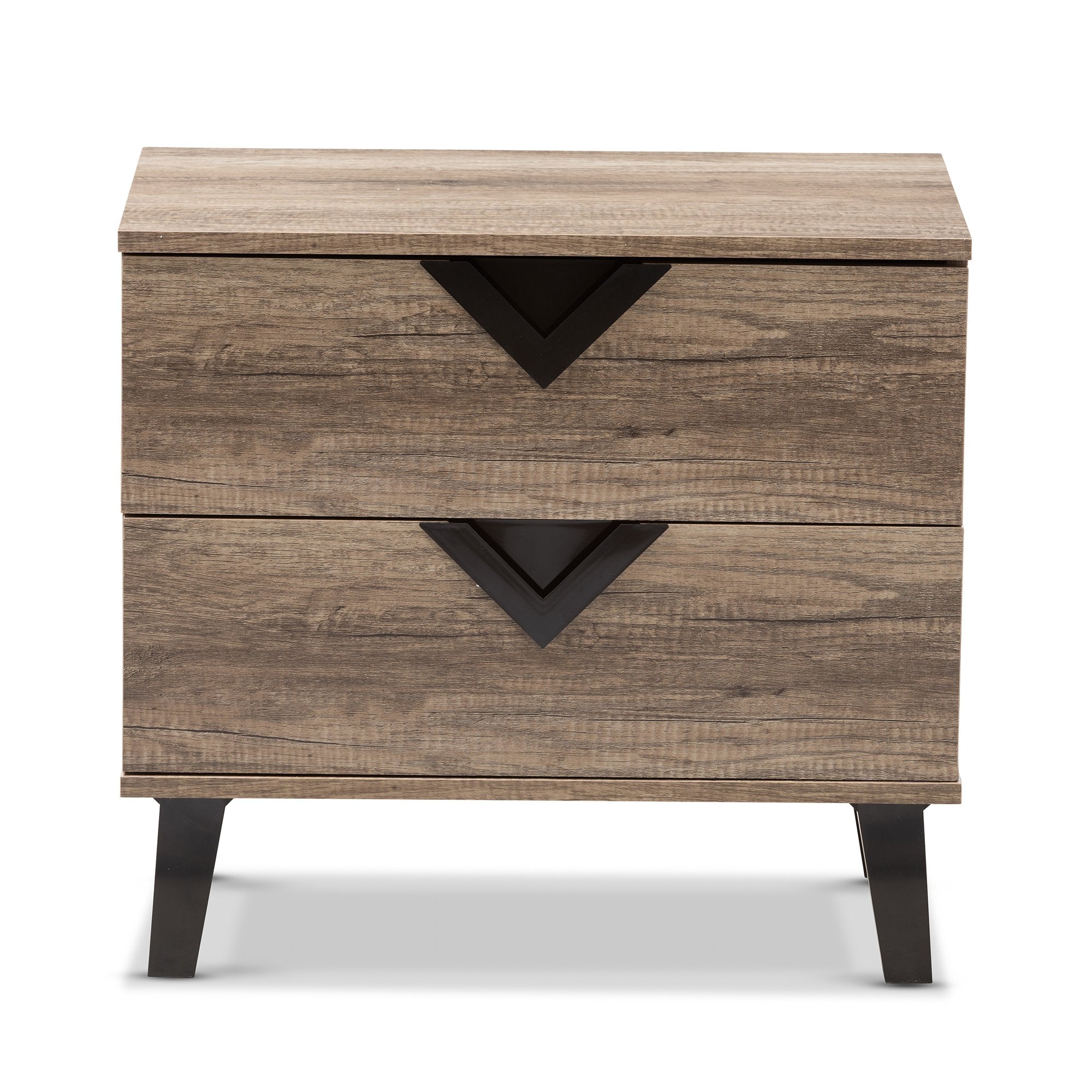 Baxton Studio Swanson Modern and Contemporary Light Brown Wood 2-Drawer Nightstand