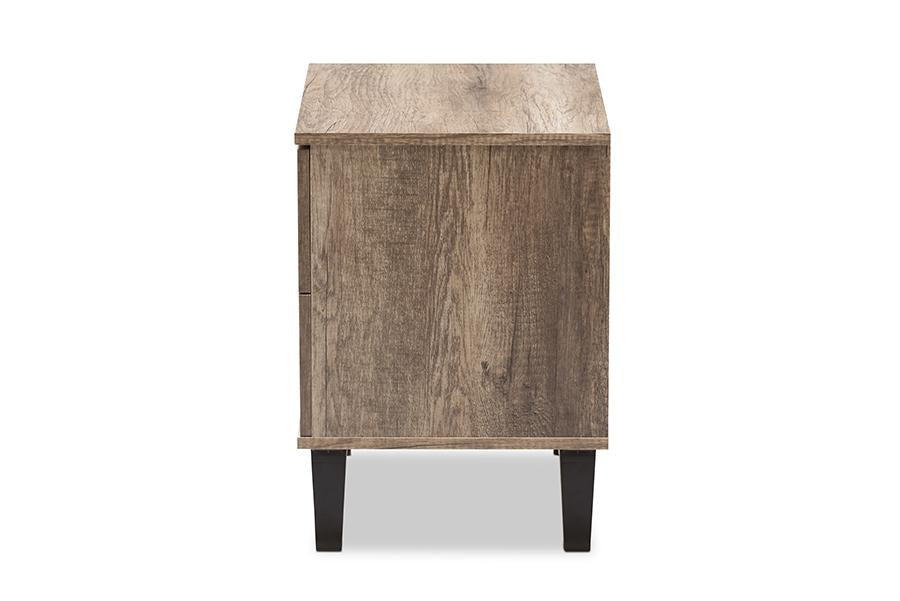 Baxton Studio Swanson Modern and Contemporary Light Brown Wood 2-Drawer Nightstand