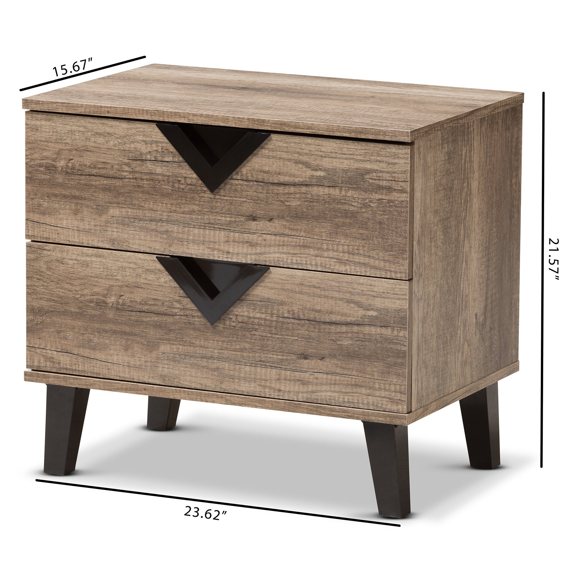 Baxton Studio Swanson Modern and Contemporary Light Brown Wood 2-Drawer Nightstand