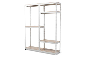 Baxton Studio Gavin White Metal 7-Shelf Closet Storage Racking Organizer