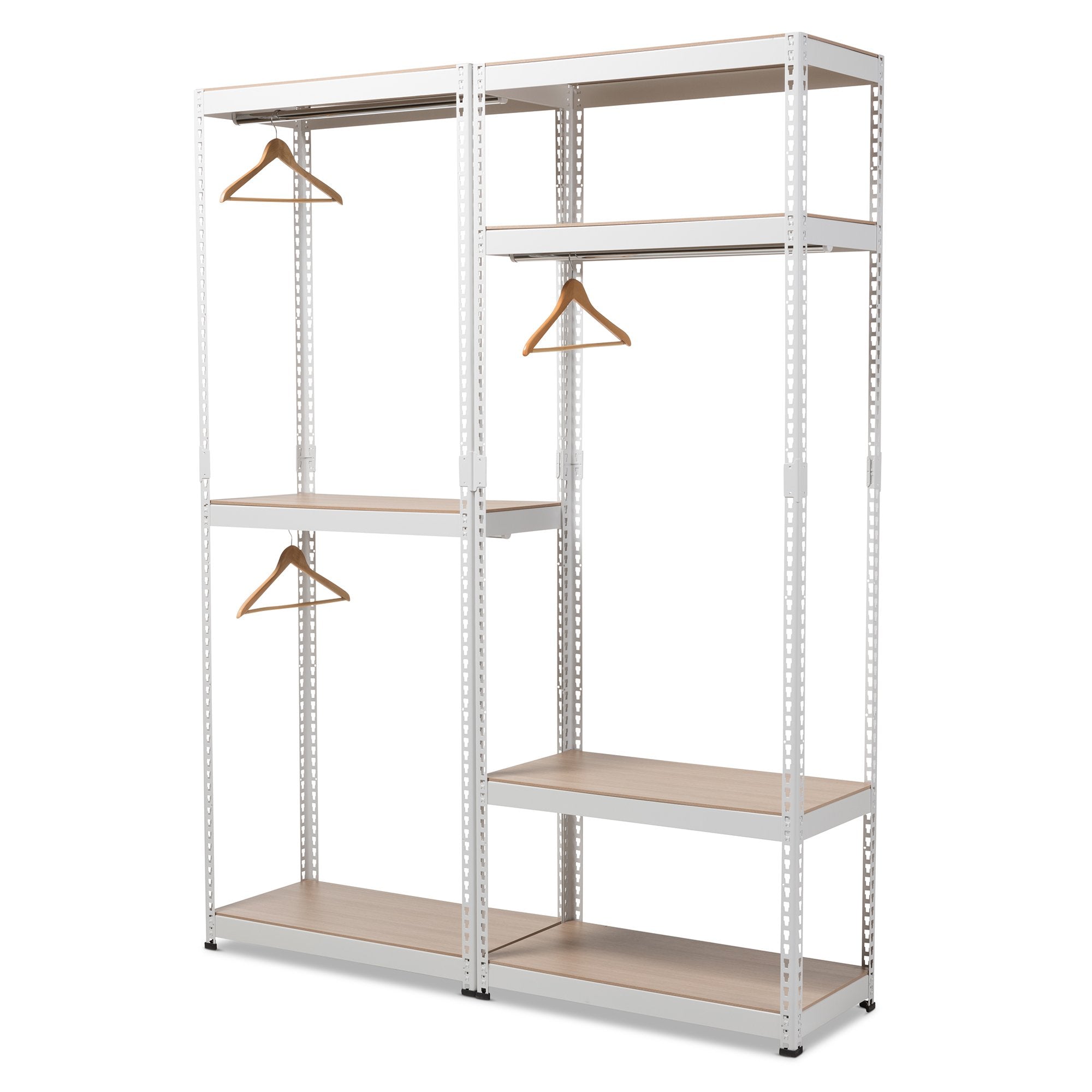 Baxton Studio Gavin White Metal 7-Shelf Closet Storage Racking Organizer