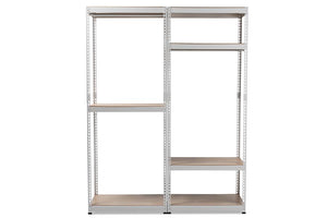 Baxton Studio Gavin White Metal 7-Shelf Closet Storage Racking Organizer