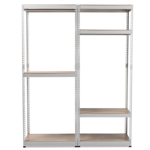 Baxton Studio Gavin White Metal 7-Shelf Closet Storage Racking Organizer