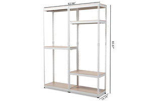 Baxton Studio Gavin White Metal 7-Shelf Closet Storage Racking Organizer