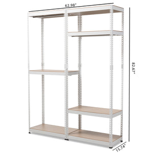 Baxton Studio Gavin White Metal 7-Shelf Closet Storage Racking Organizer