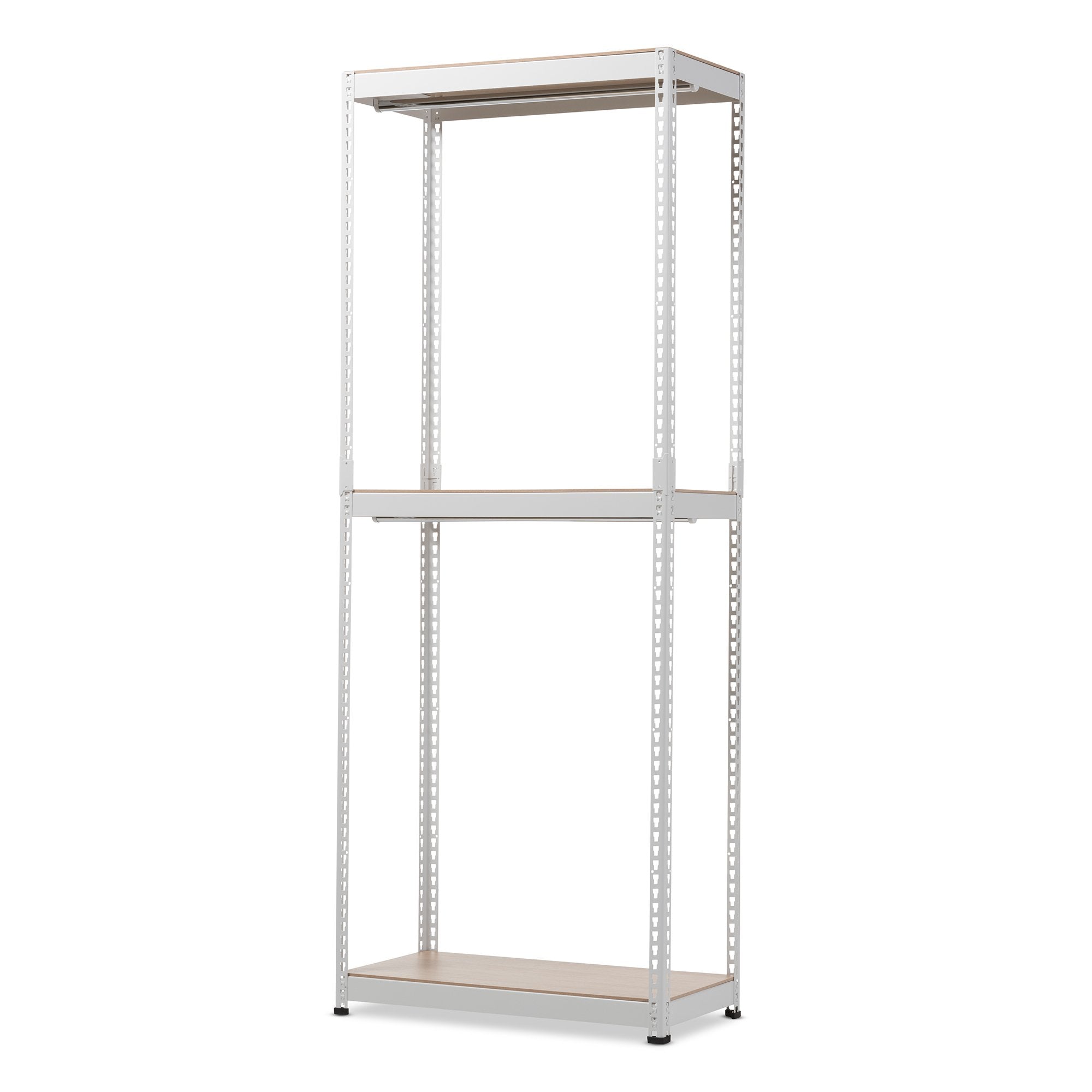 Baxton Studio Gavin White Metal 3-Shelf Closet Storage Racking Organizer