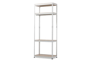 Baxton Studio Gavin White Metal 4-Shelf Closet Storage Racking Organizer