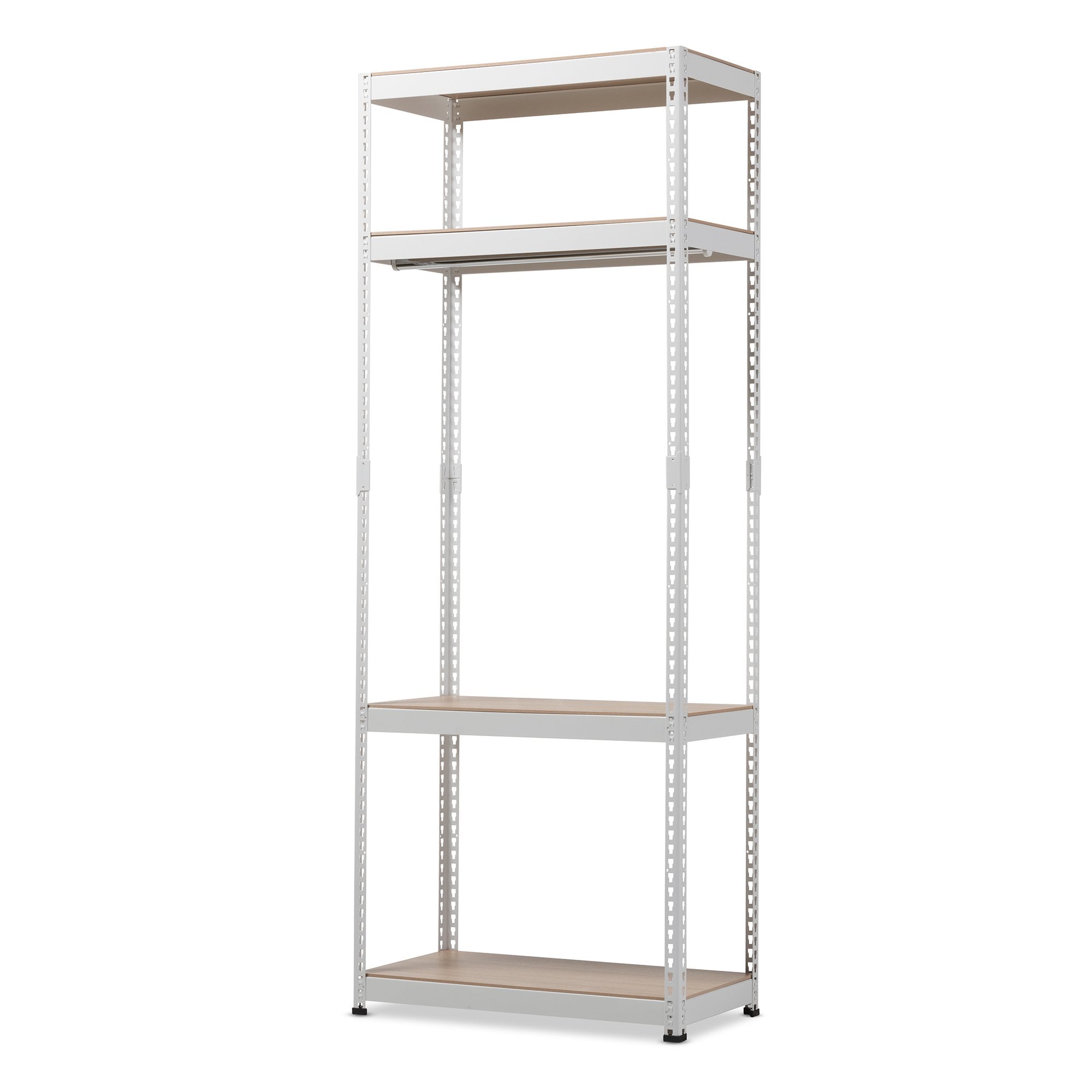 Baxton Studio Gavin White Metal 4-Shelf Closet Storage Racking Organizer