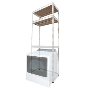 Baxton Studio Gavin White Metal 4-Shelf Closet Storage Racking Organizer