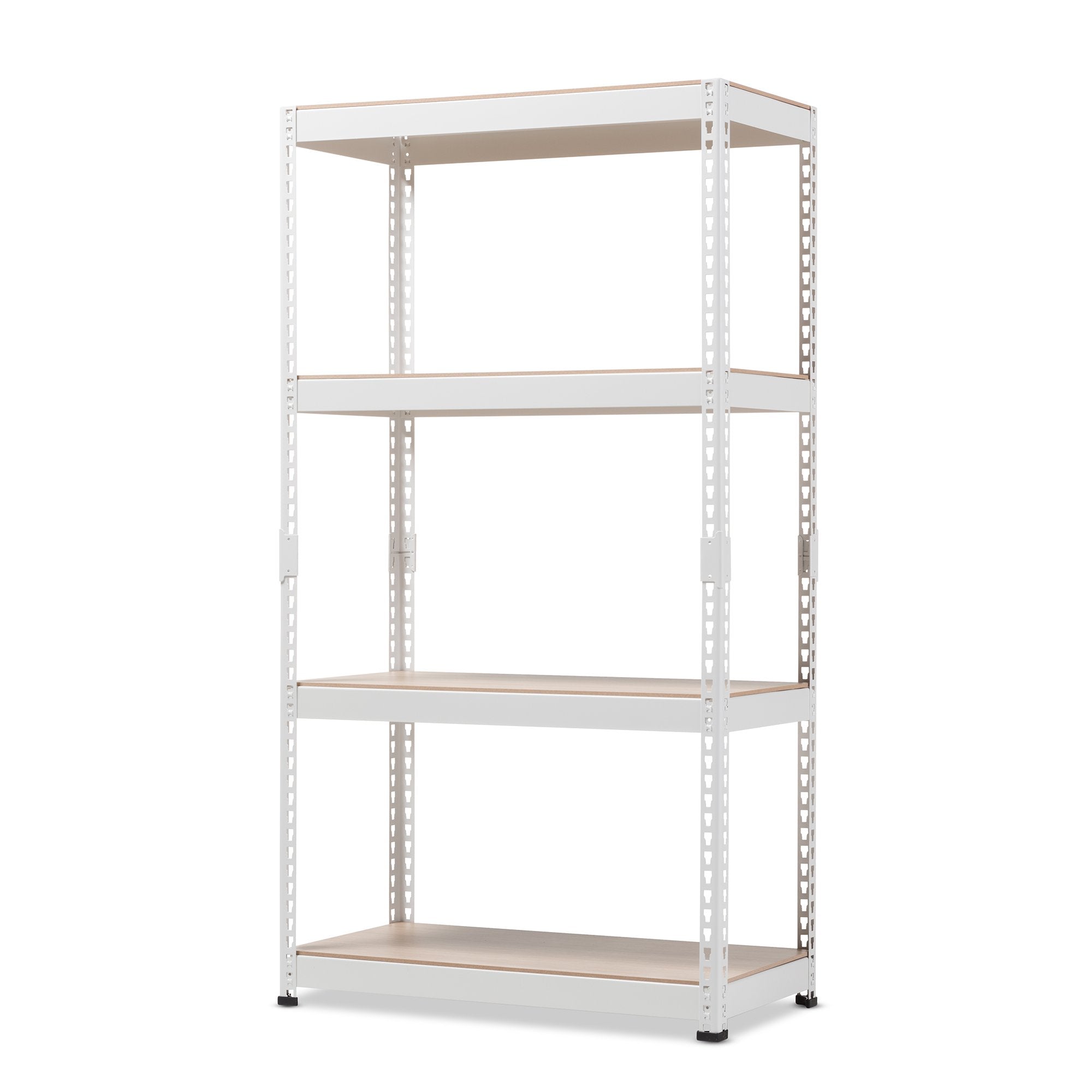 Baxton Studio Cody White Metal 4-Shelf Multipurpose Shelving Rack